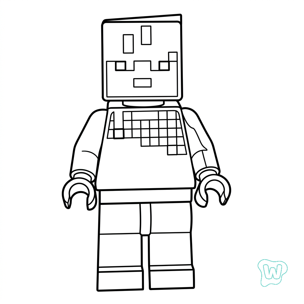 páginas para colorear Sunny Minecraft
