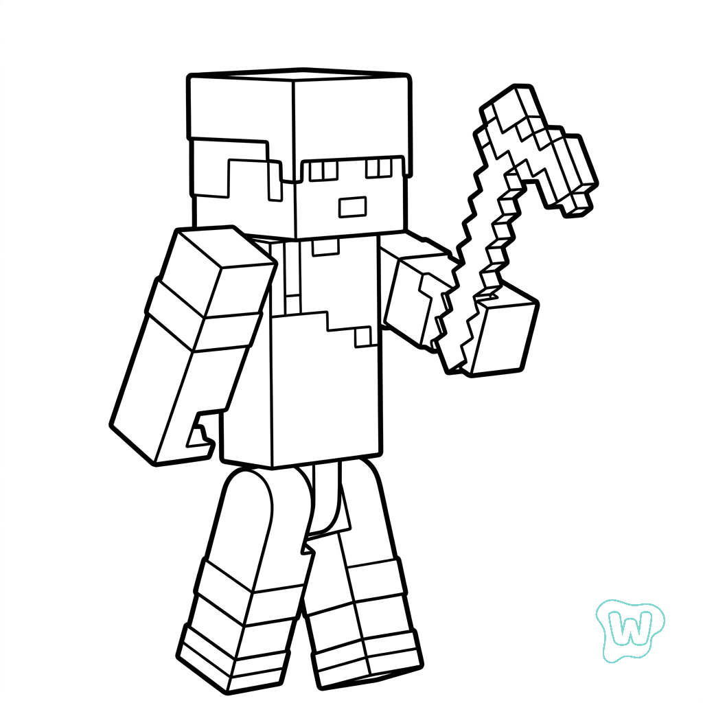 felices páginas para colorear Sunny Minecraft