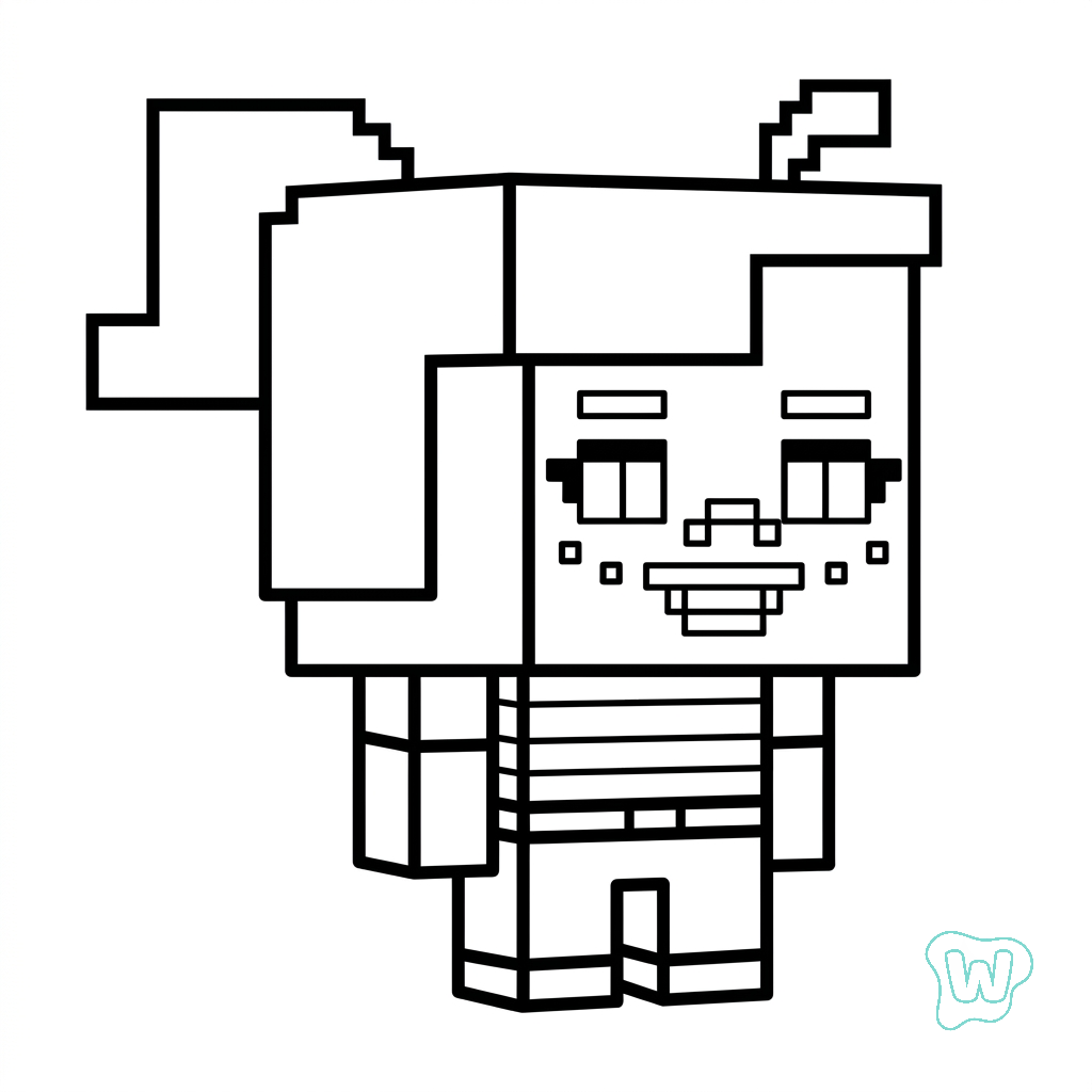 Tiny Agnes Minecraft páginas para colorear gratis