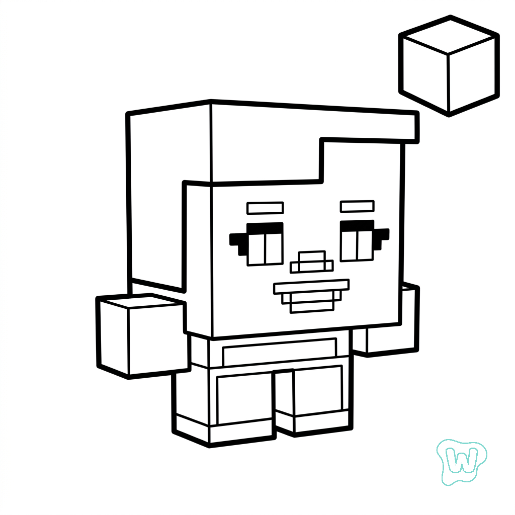 felices páginas para colorear Tiny Agnes Minecraft