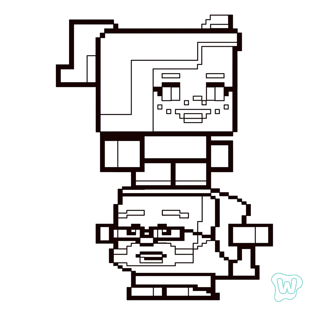 Tiny Agnes Minecraft páginas para colorear fáciles
