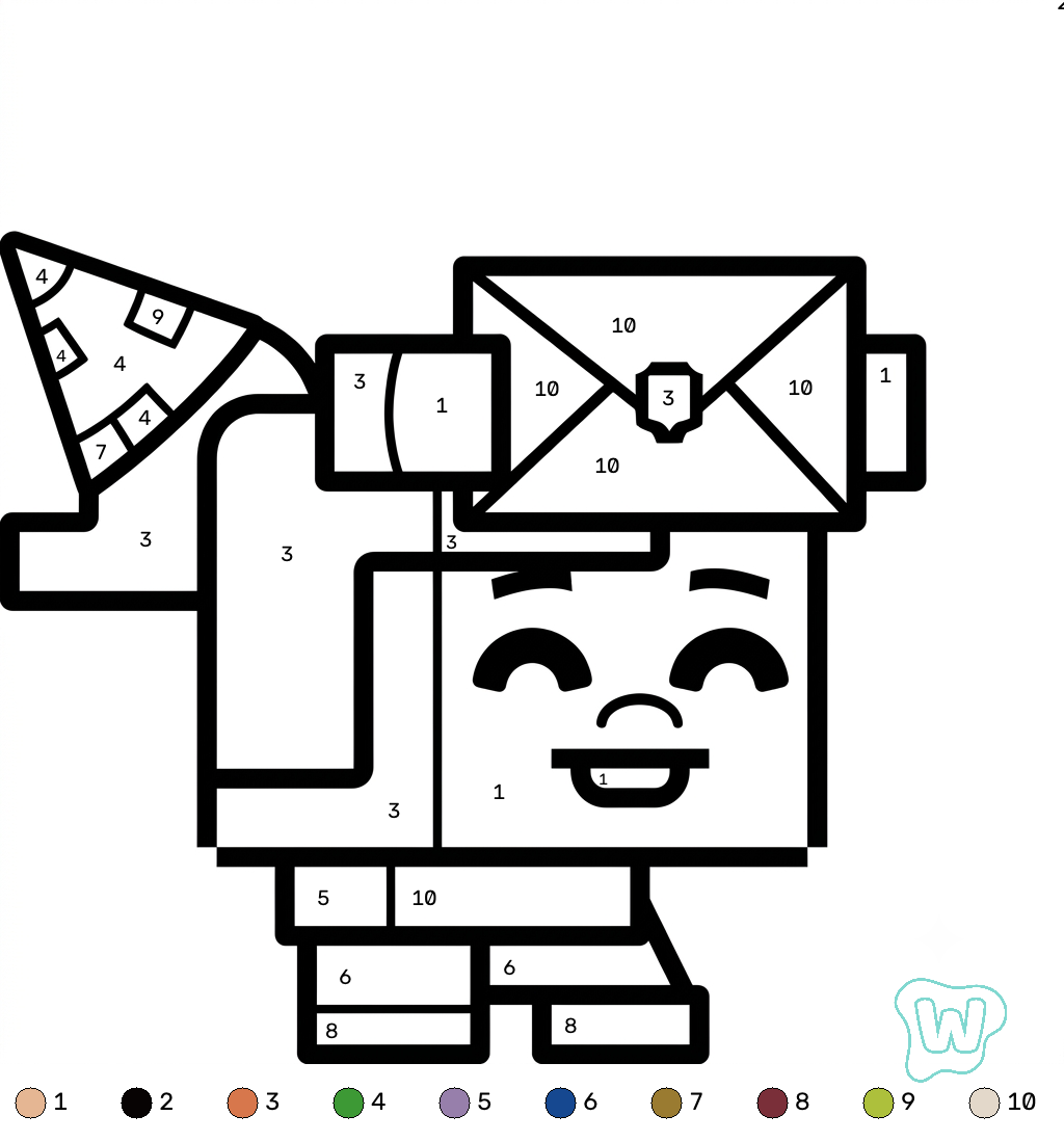 lindas páginas para colorear Tiny Agnes Minecraft coloring by numbers