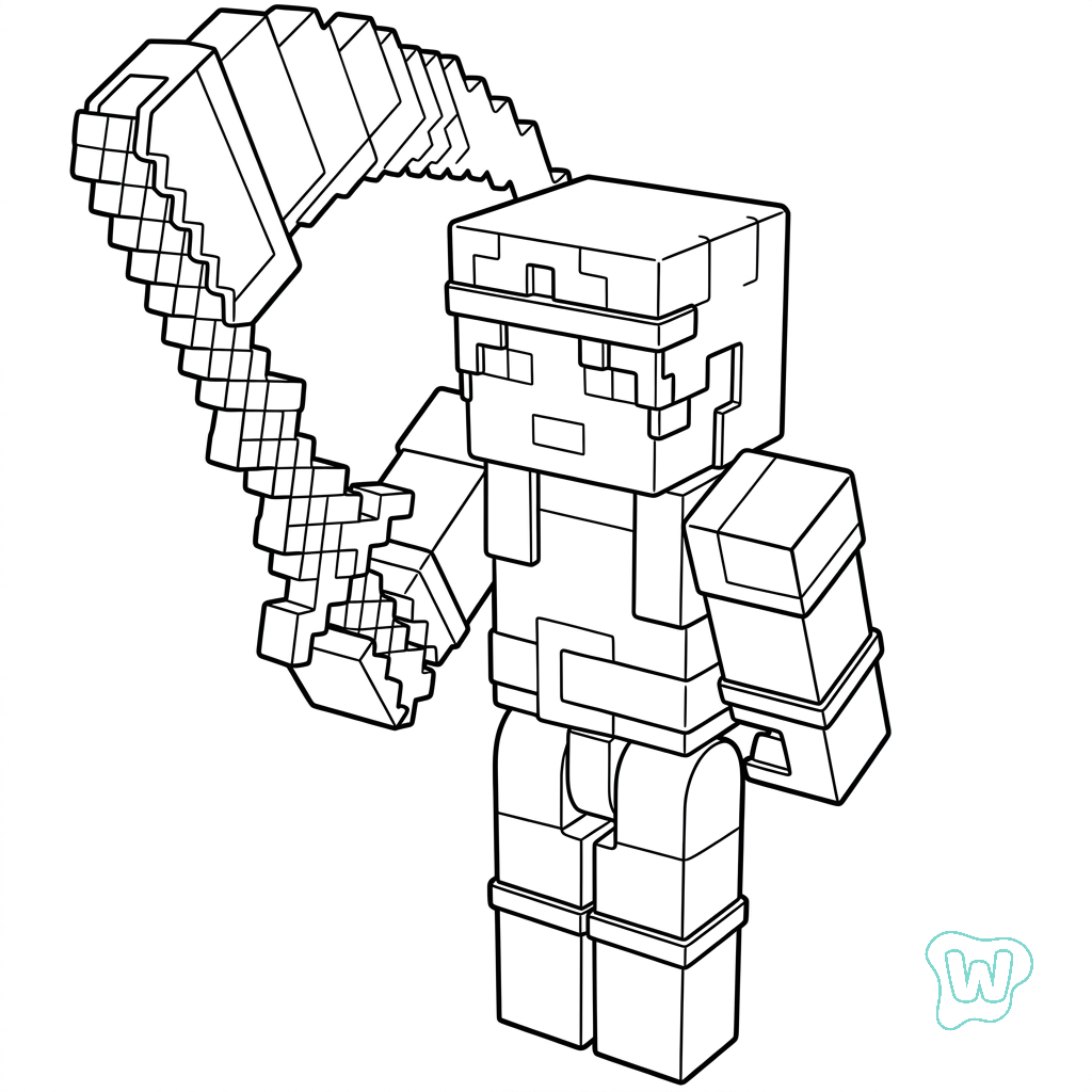 páginas para colorear imprimibles Valorie Minecraft para adultos