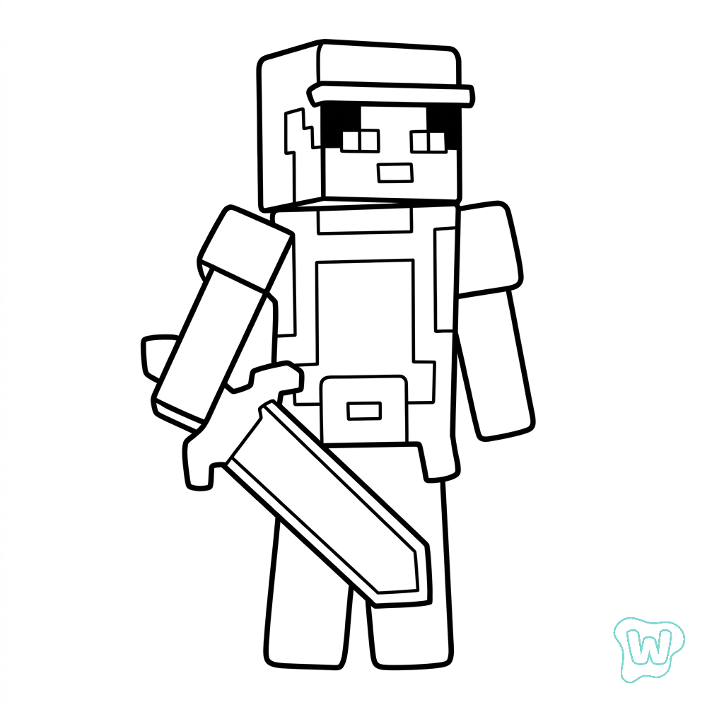 felices páginas para colorear Valorie Minecraft