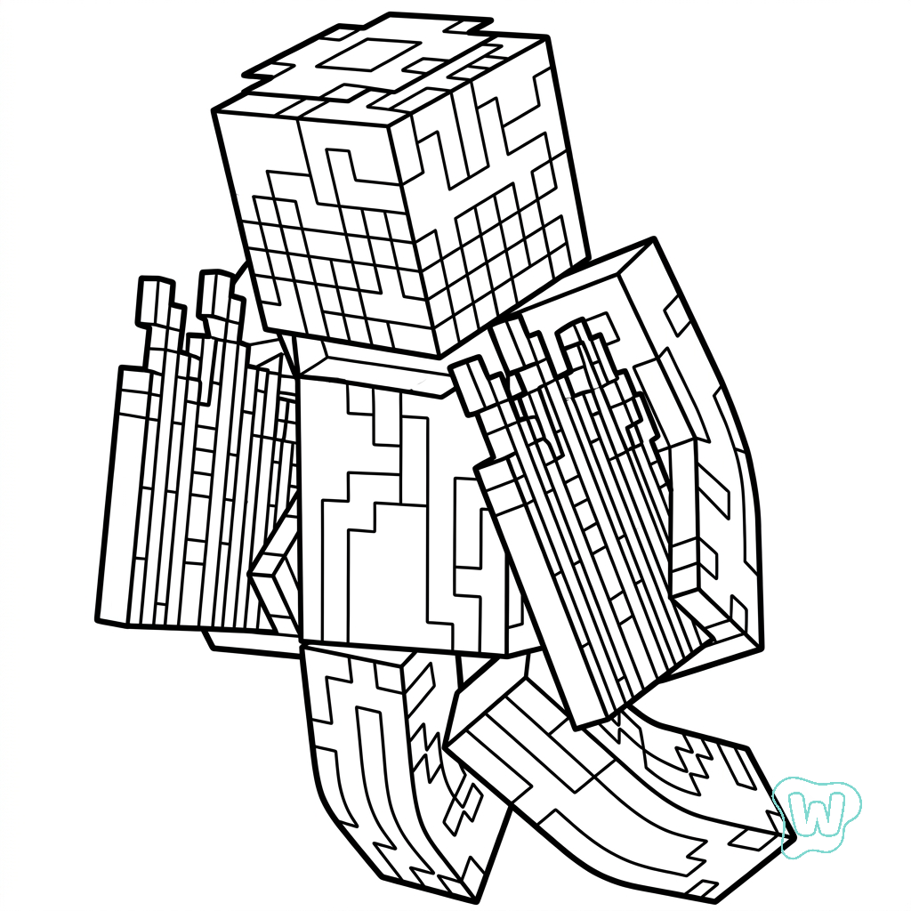 páginas para colorear imprimibles Whisperer Minecraft para adultos