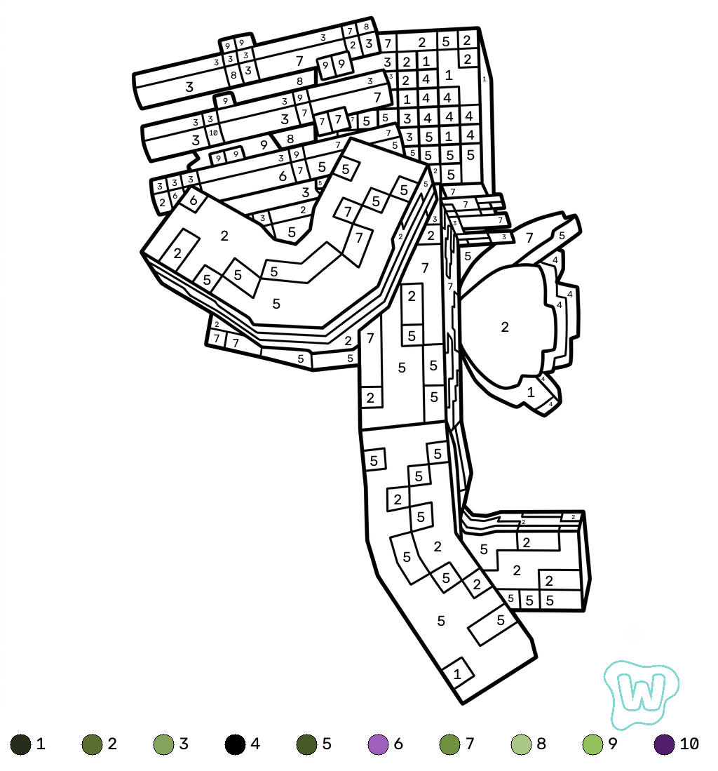 páginas para colorear para imprimir gratis Whisperer Minecraft coloring by numbers