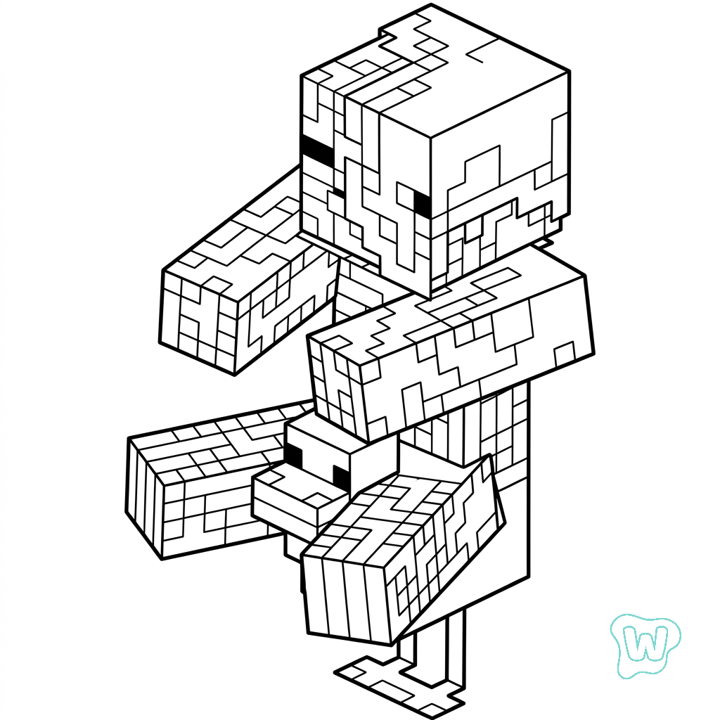 Zombified Piglin Minecraft páginas para colorear pdf
