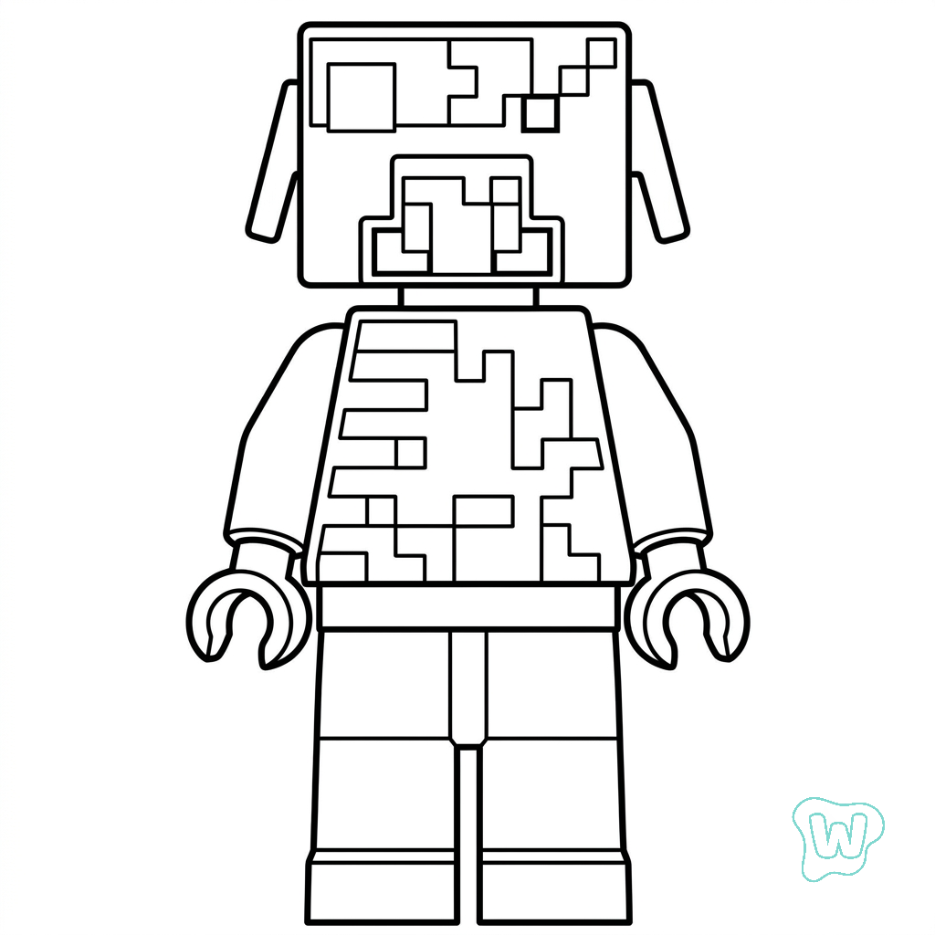Zombified Piglin Minecraft para colorear y Imprimir PDF