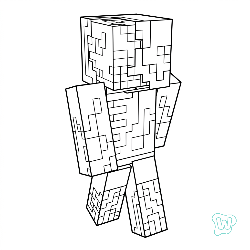 Zombified Piglin Minecraft páginas para colorear gratis