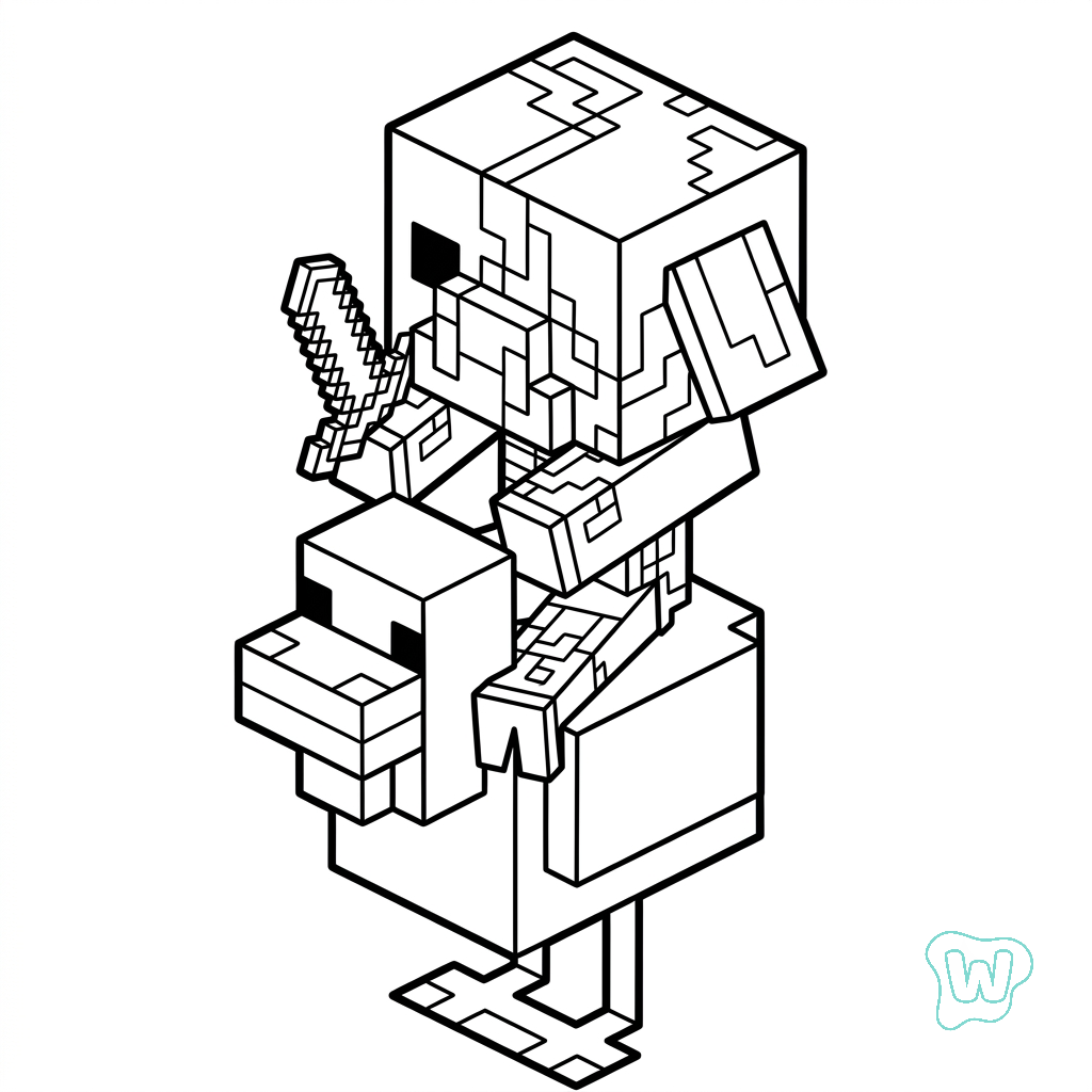 Zombified Piglin Minecraft dibujos para colorear