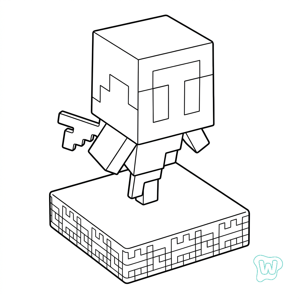 páginas para colorear lindas y fáciles de Allay Minecraft