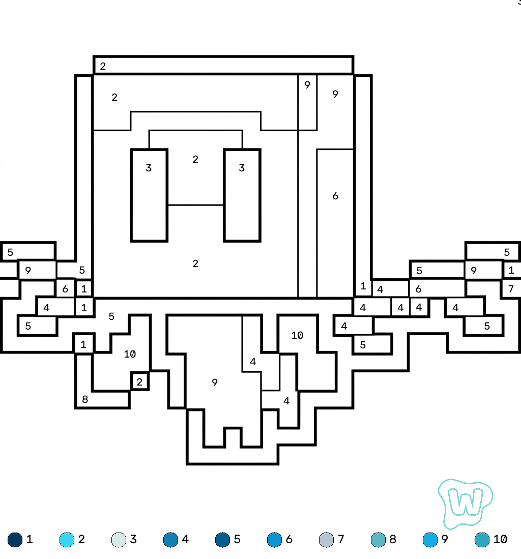 Allay Minecraft coloring by numbers páginas para colorear de adornos