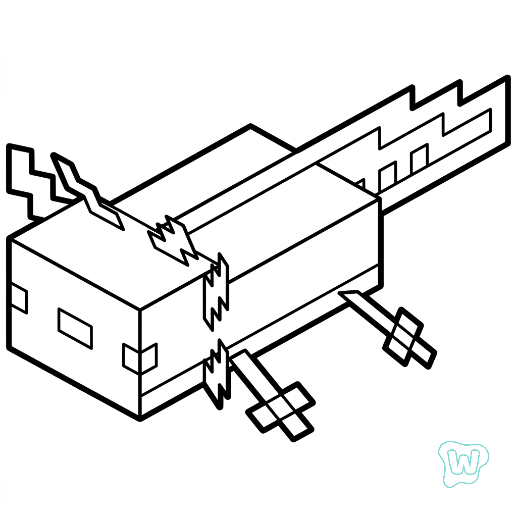 Axolotl Minecraft descargar e imprimir PDF gratis