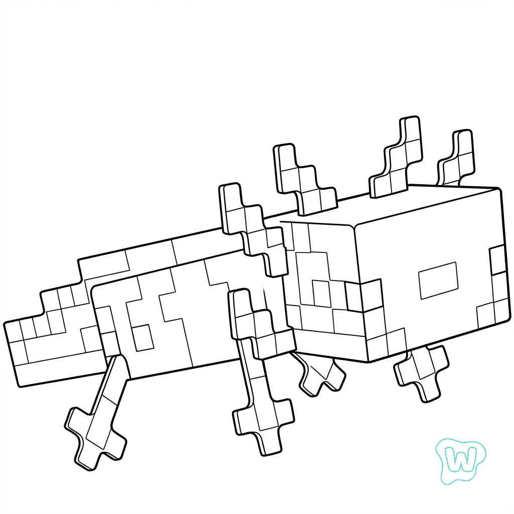Axolotl Minecraft imprimir PDF gratis