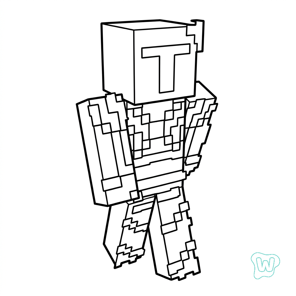Ender Knight Minecraft páginas para colorear de adornos 1
