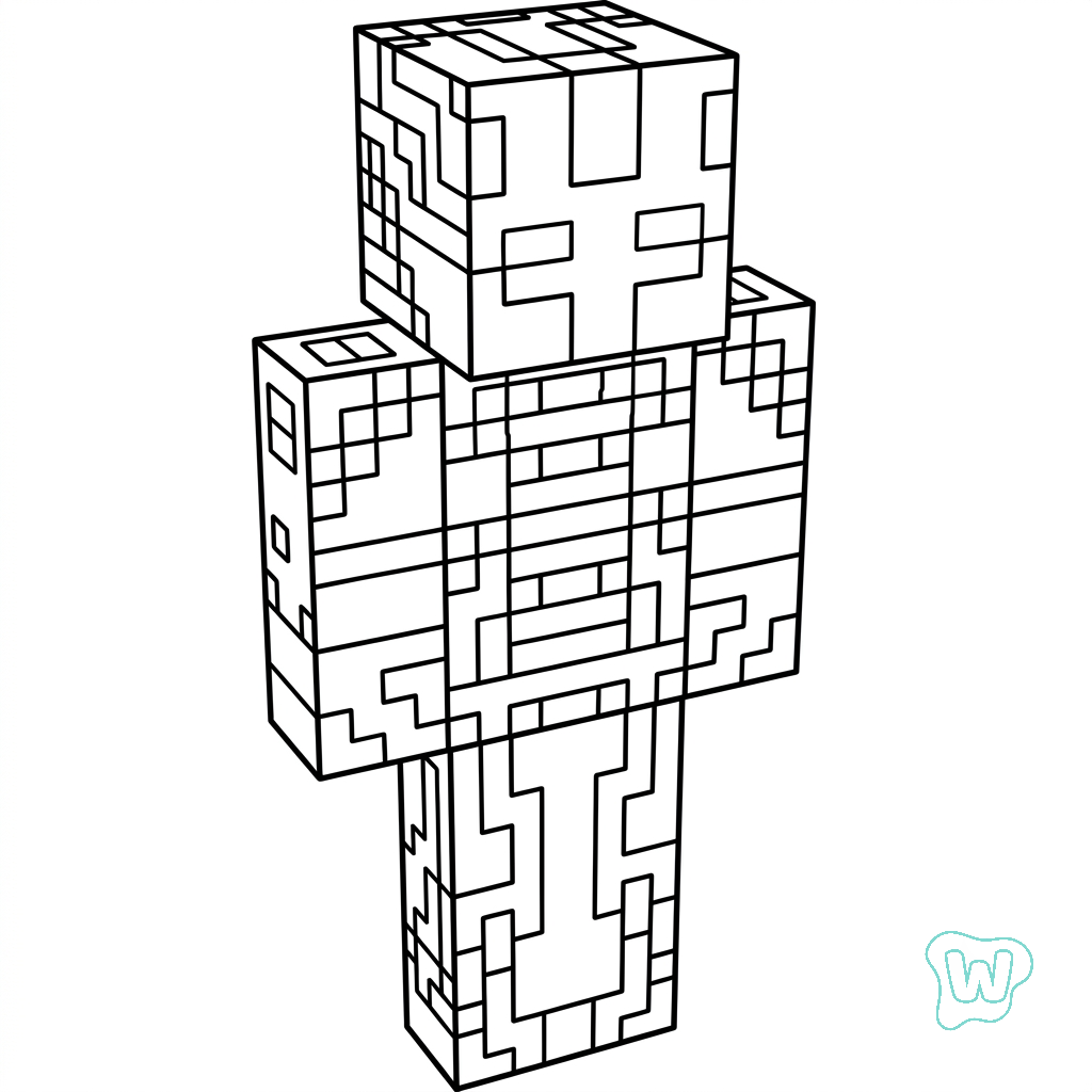 páginas para colorear Ender Knight Minecraft imprimibles gratis
