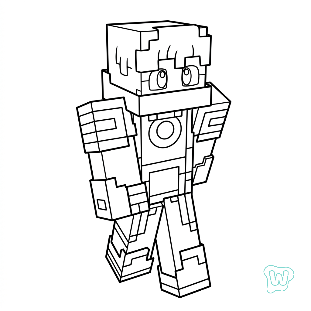 páginas para colorear imprimibles Ender Knight Minecraft para adultos