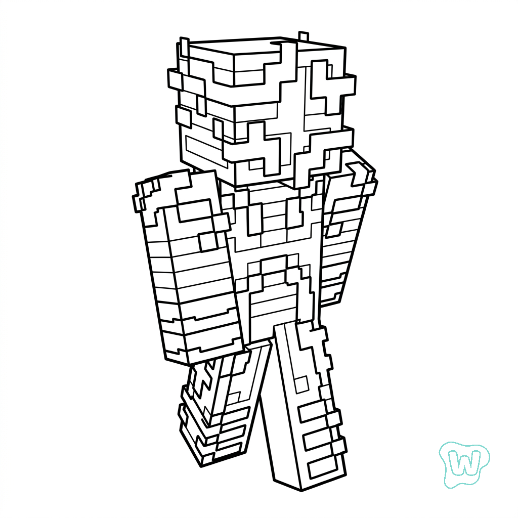 Ender Knight Minecraft páginas para colorear para imprimir gratis