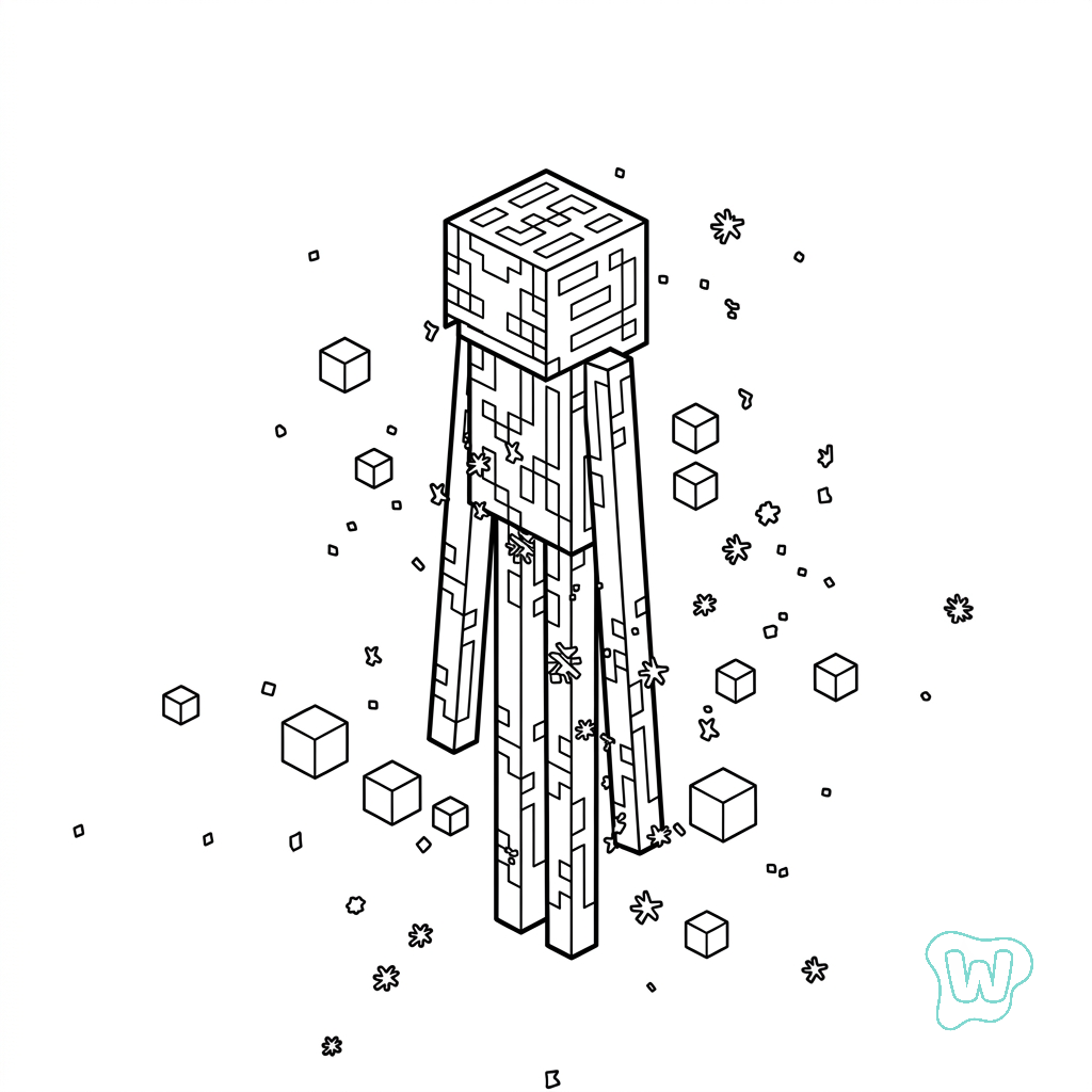 páginas para colorear para imprimir gratis Enderman Minecraft