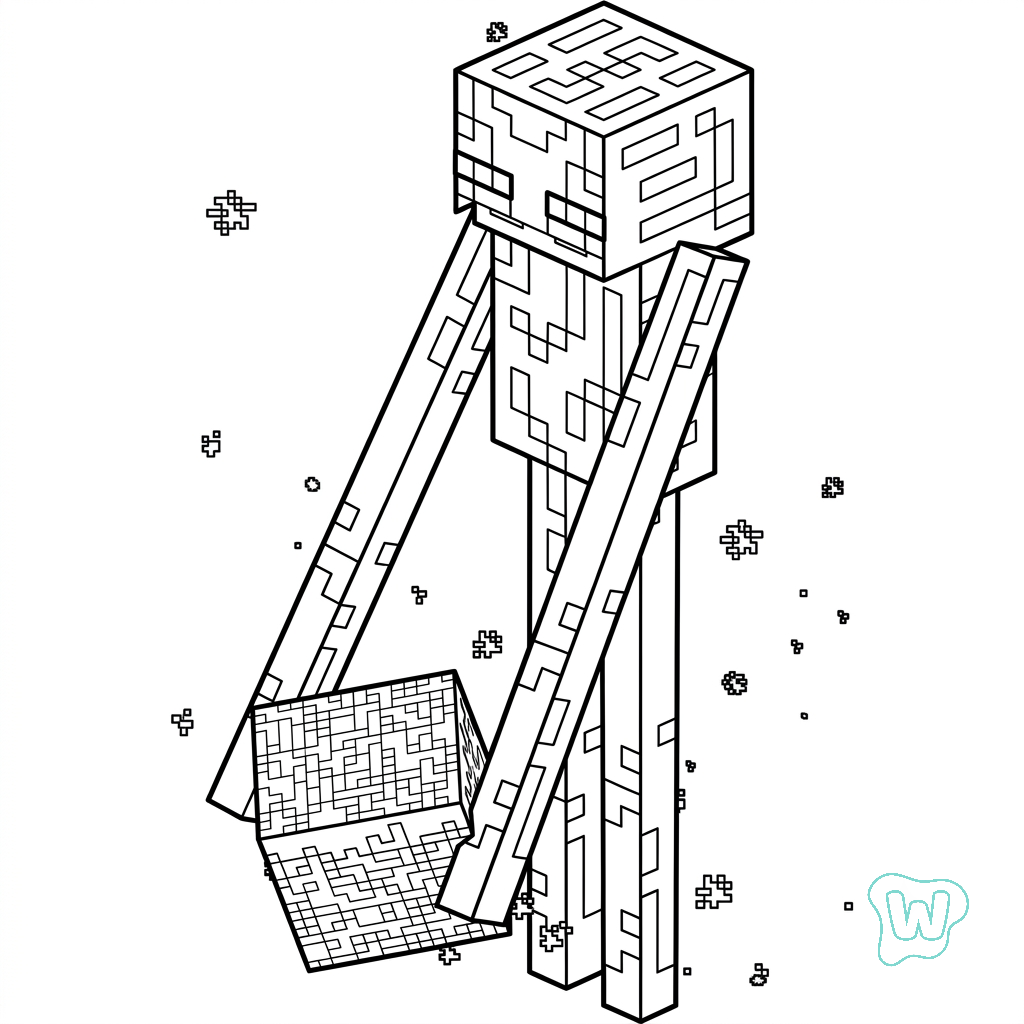 Enderman Minecraft páginas para colorear imprimibles
