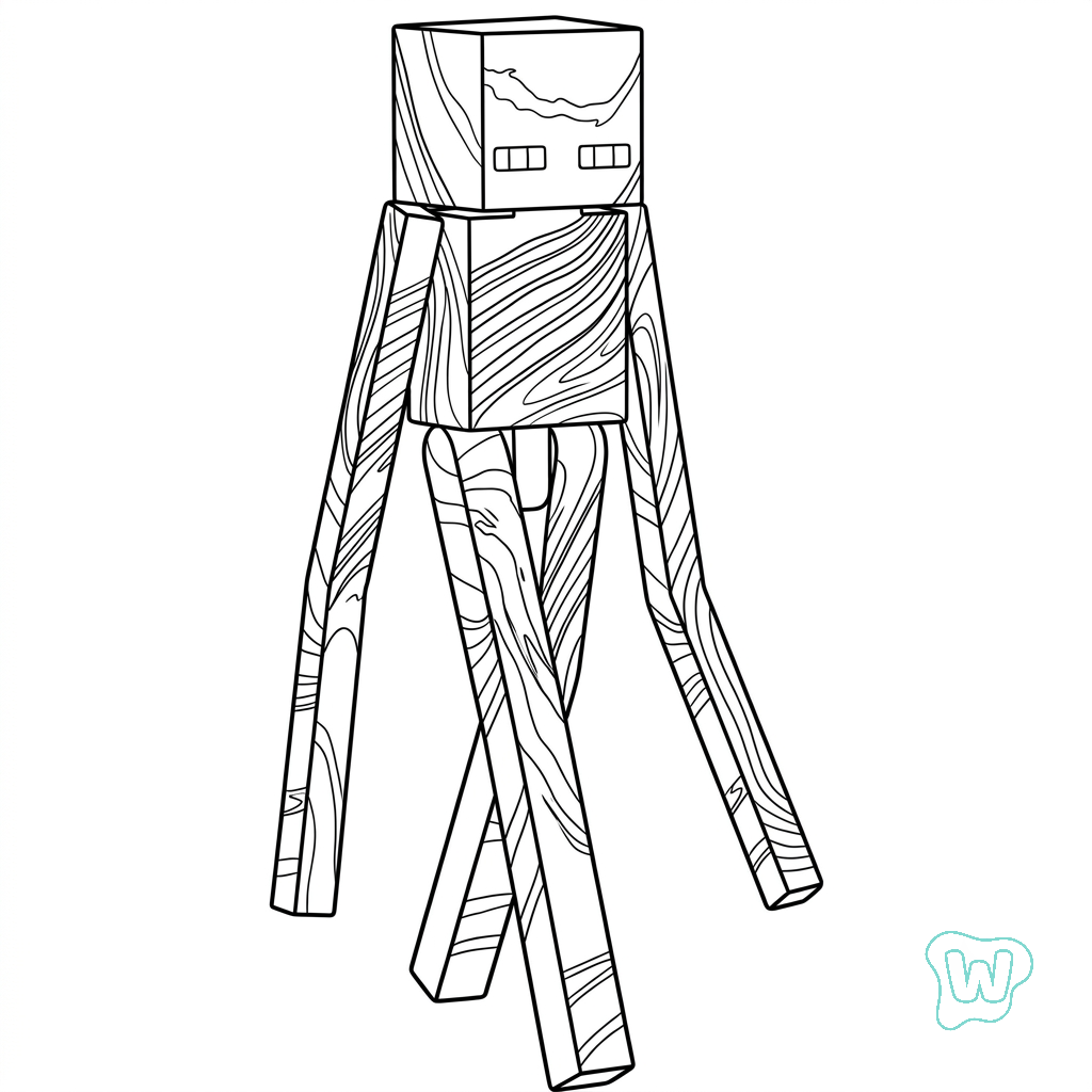 páginas para colorear gratis Enderman Minecraft para niños