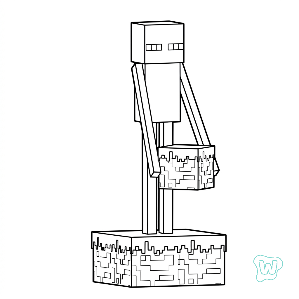 Enderman Minecraft páginas para colorear para imprimir