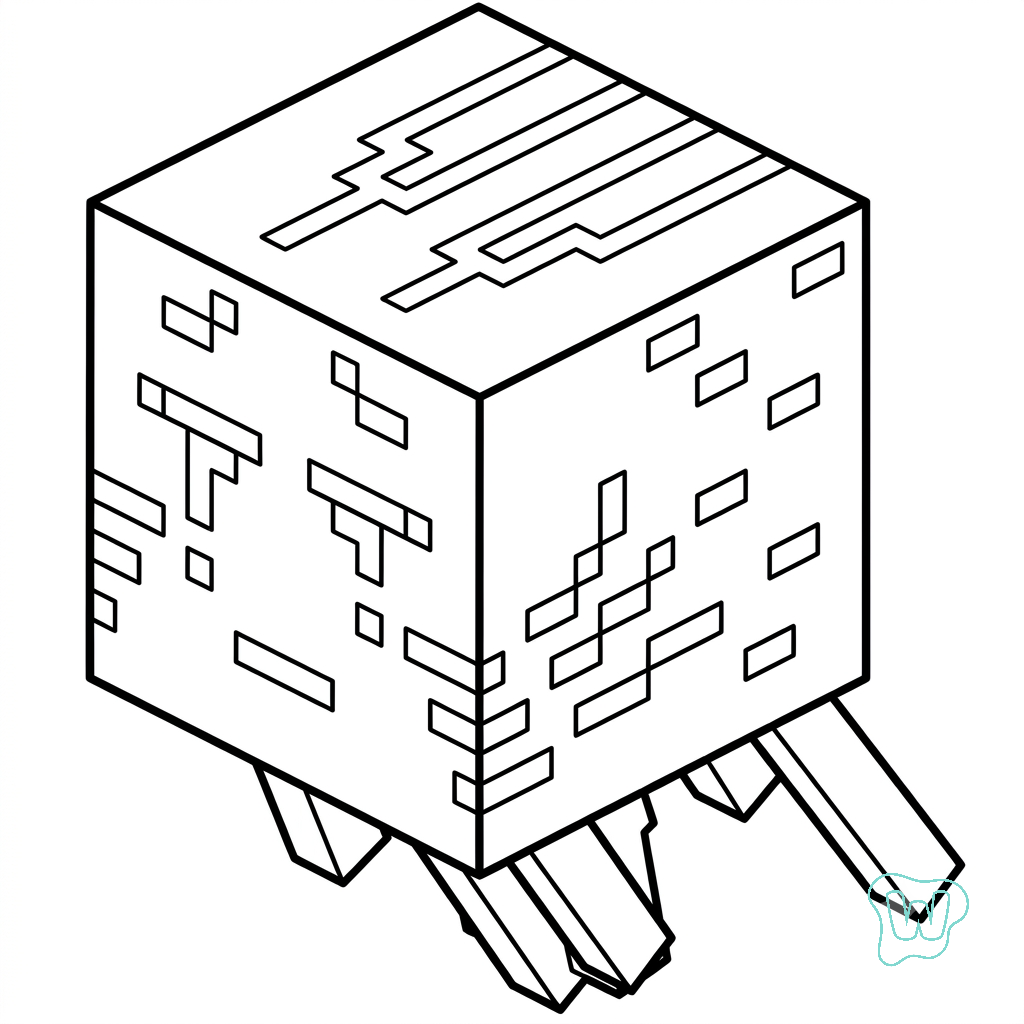 páginas para colorear imprimibles Ghast Minecraft