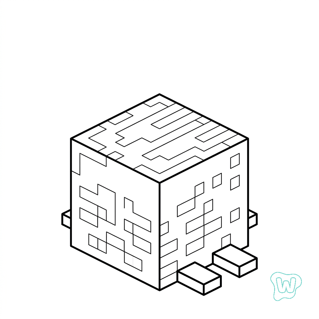 Ghast Minecraft adornos para colorear