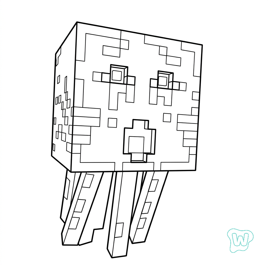 Ghast Minecraft PDF para imprimir gratis 1