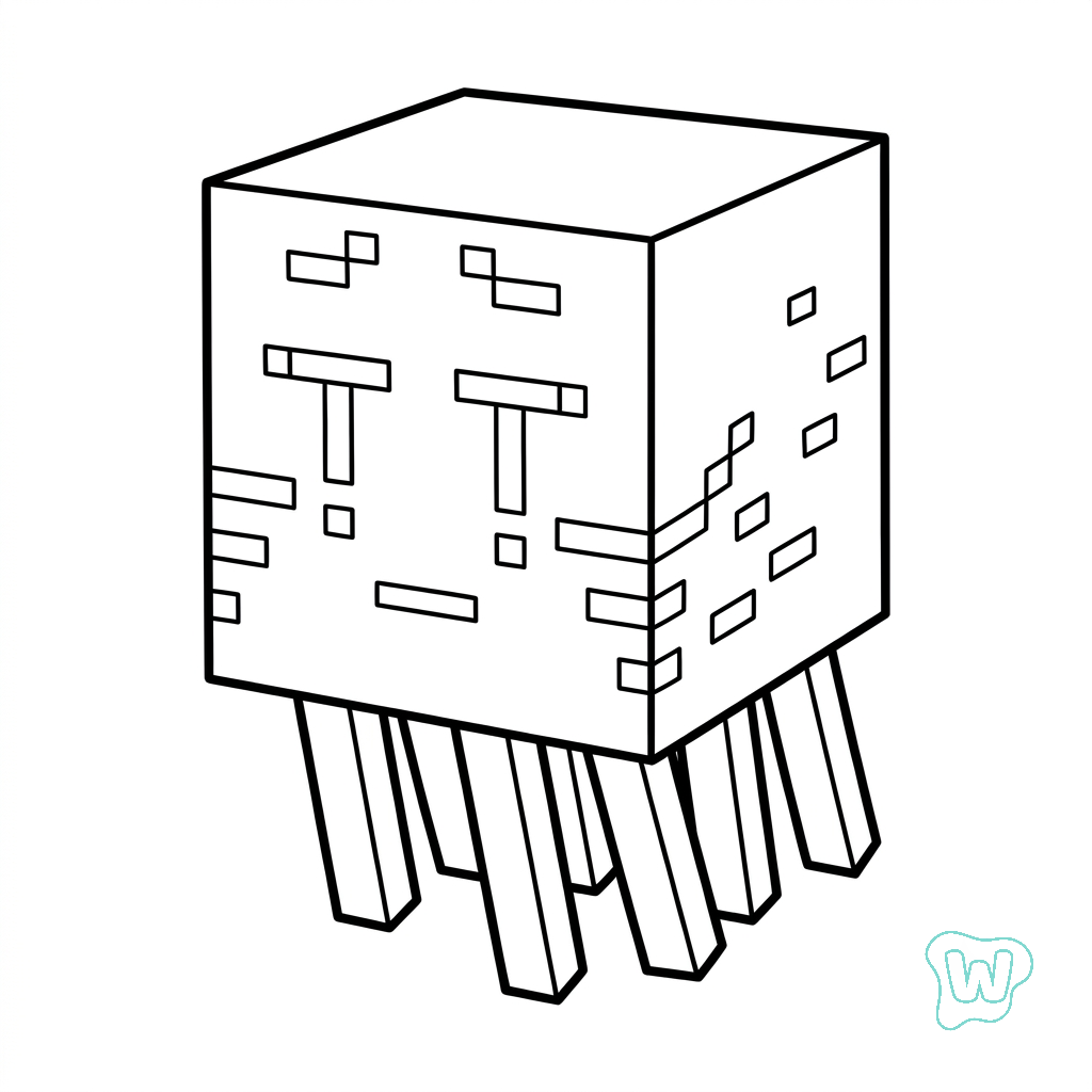 páginas para colorear para imprimir gratis Ghast Minecraft