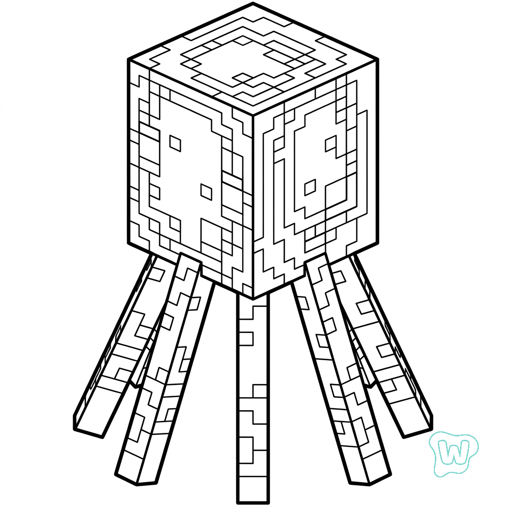 descargar e imprimir PDF gratis Glow Squid Minecraft