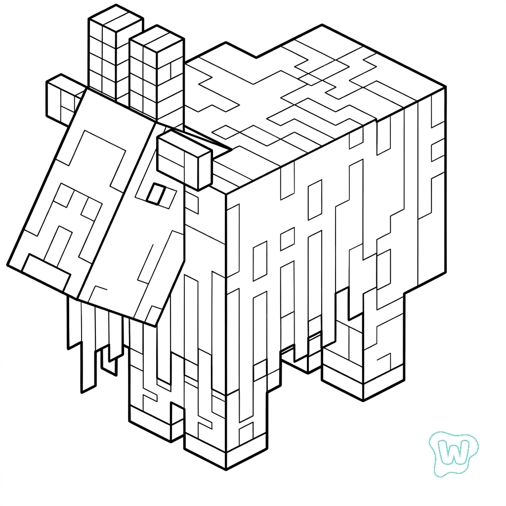 colorear y Imprimir PDF Goat Minecraft