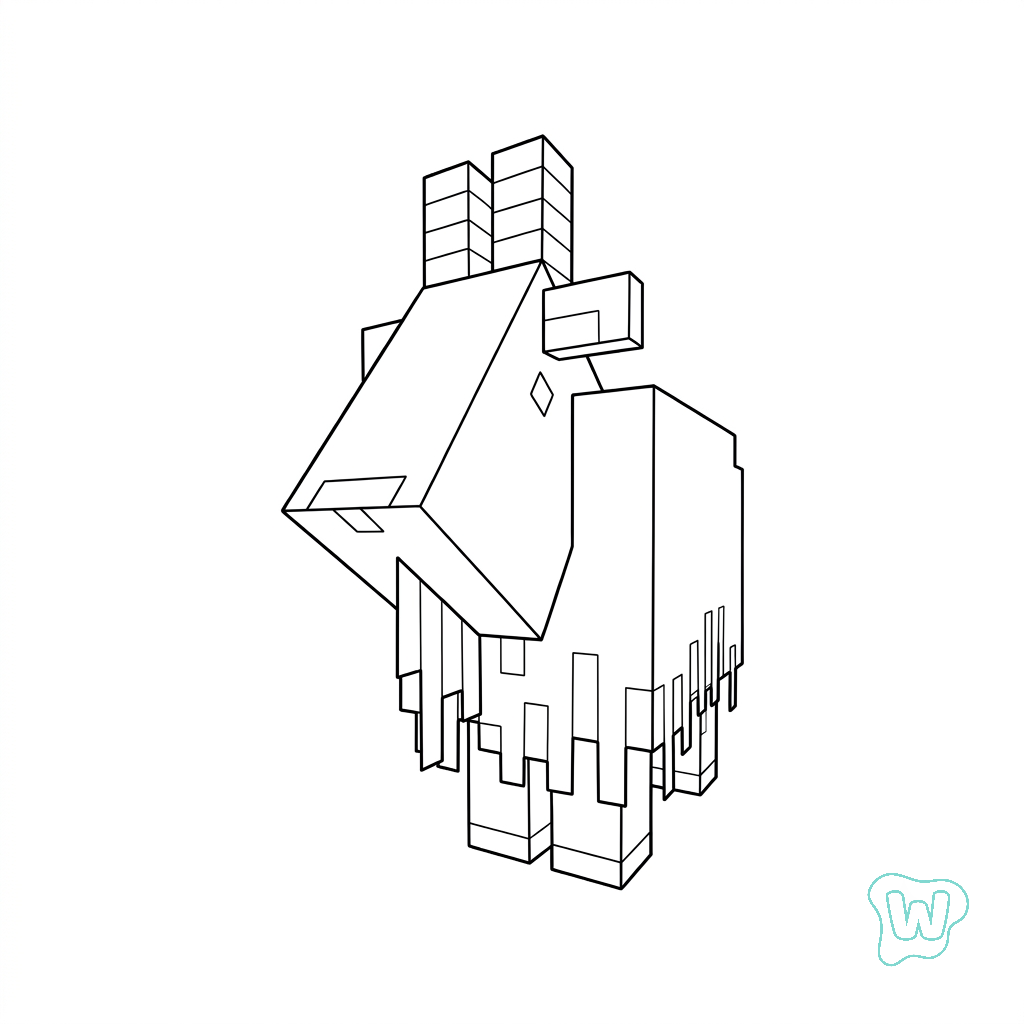 Goat Minecraft páginas para colorear imprimibles