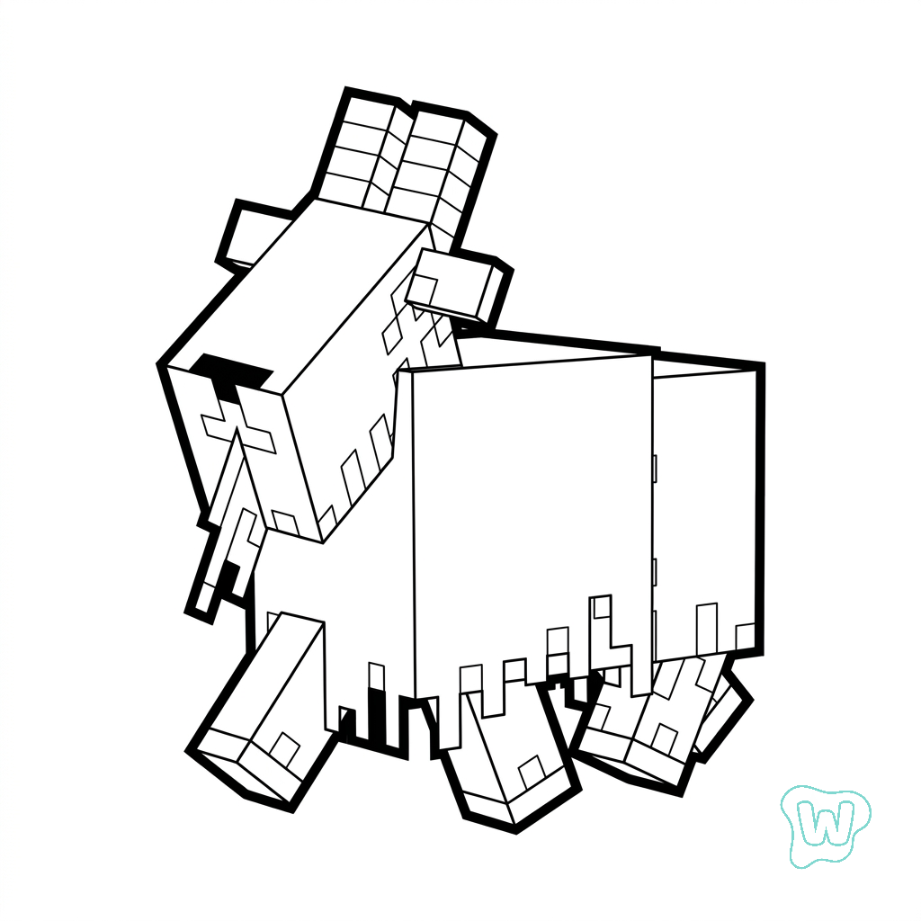 páginas para colorear para Goat Minecraft