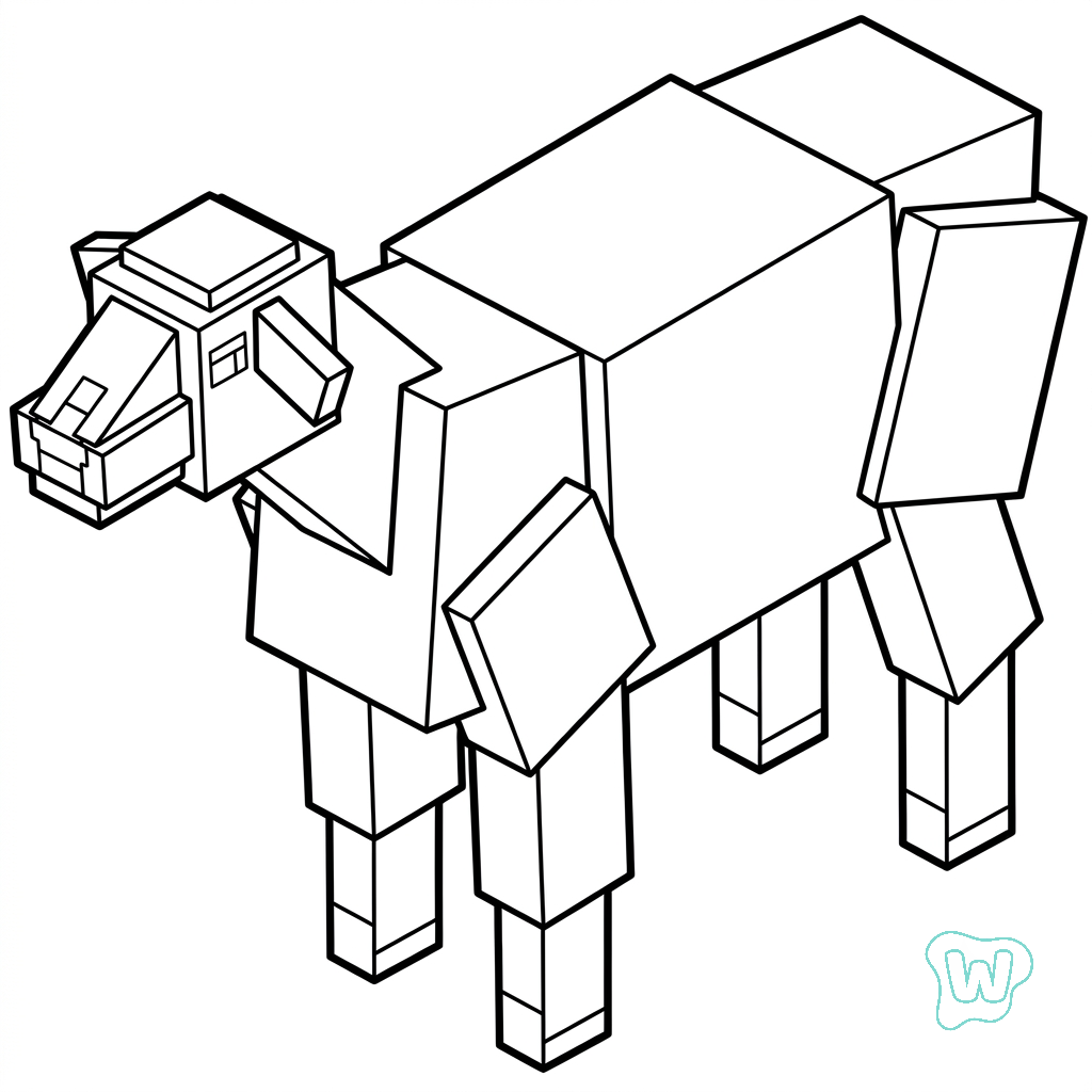 Goat Minecraft colorear y Imprimir PDF gratis