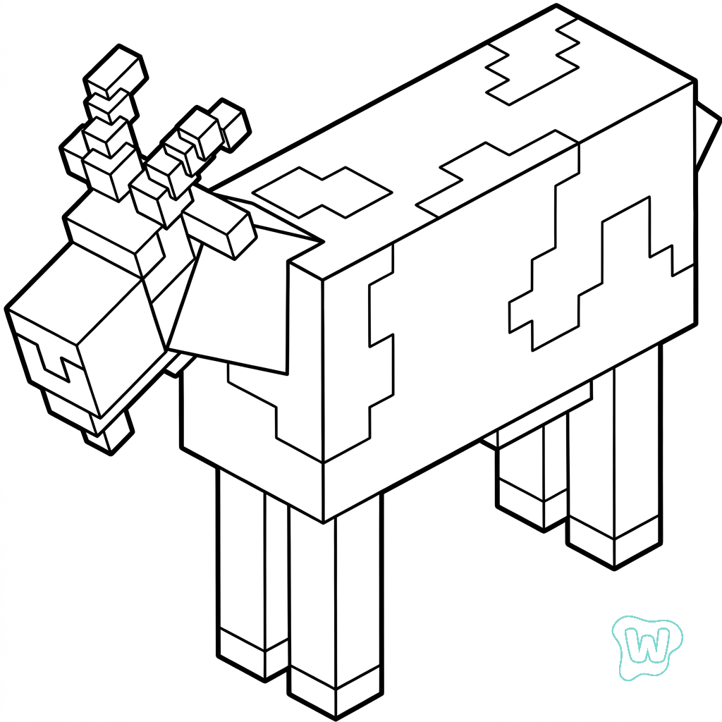 Goat Minecraft para colorear y Imprimir PDF