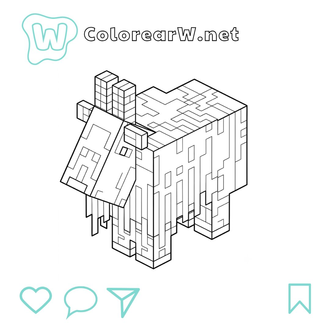 Goat Minecraft para colorear (PDF para imprimir gratis) thumbnail