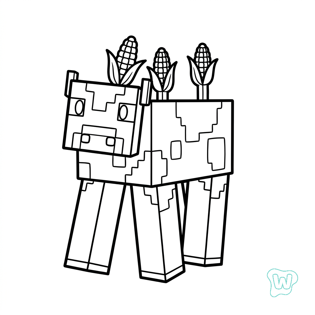 Mooshroom Minecraft páginas para colorear para adultos