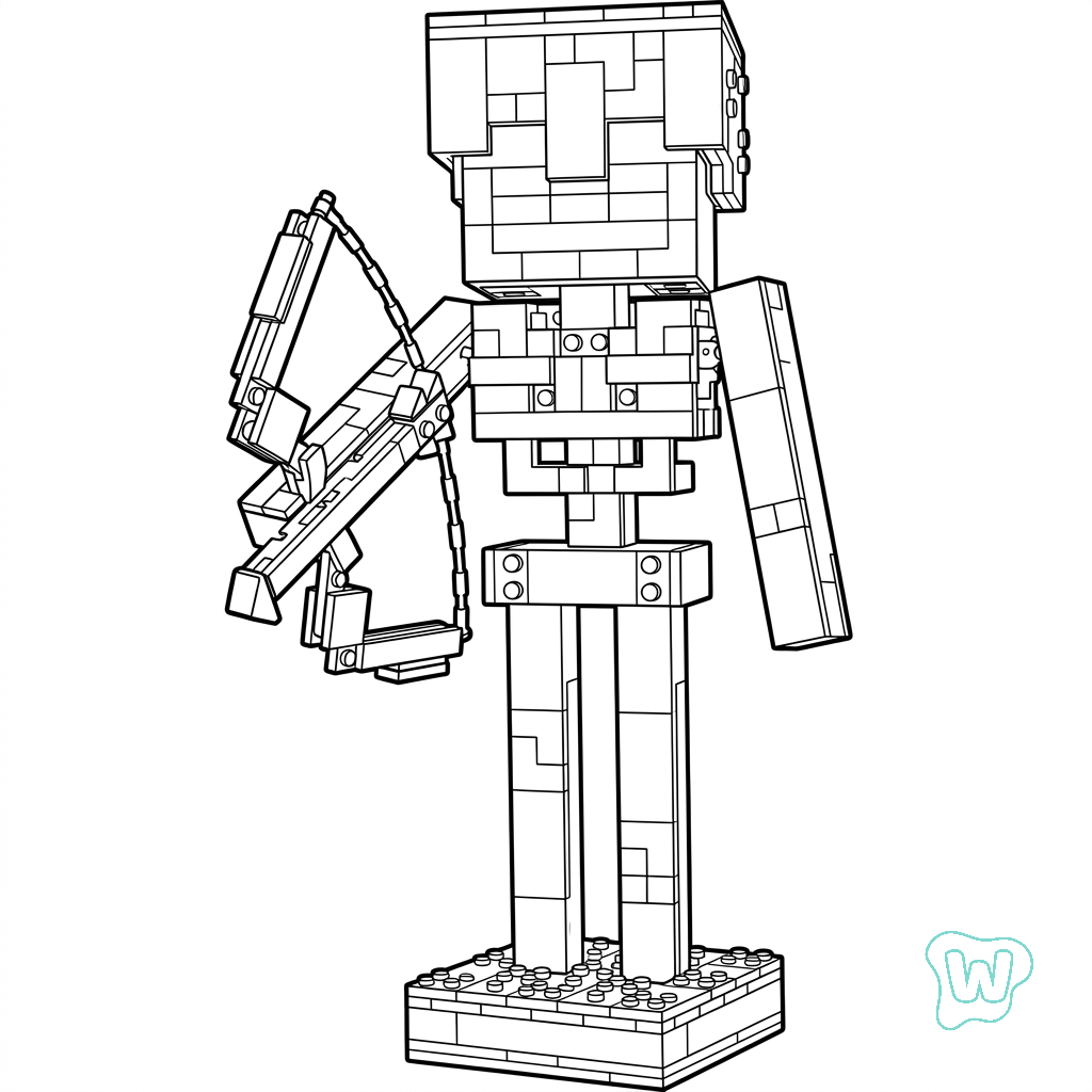 Mossy Skeleton Minecraft páginas para colorear para imprimir