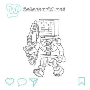 Mossy Skeleton Minecraft para colorear (PDF para imprimir gratis) thumbnail