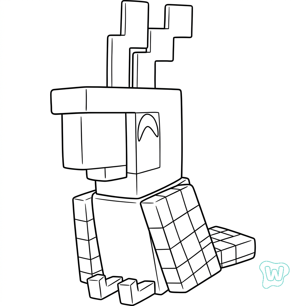 páginas para colorear imprimibles gratis Parrot Minecraft