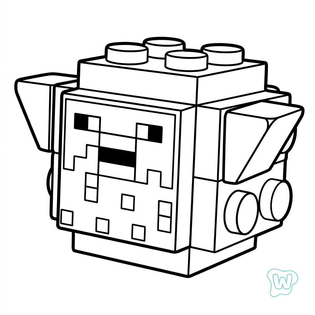 páginas para colorear imprimibles Pufferfish Minecraft para adultos