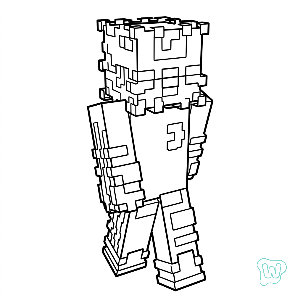 páginas para colorear de árboles Pufferfish Minecraft gratis