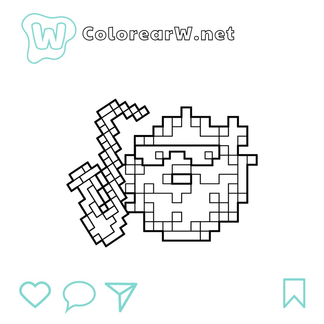 Pufferfish Minecraft para colorear (PDF para imprimir gratis) thumbnail