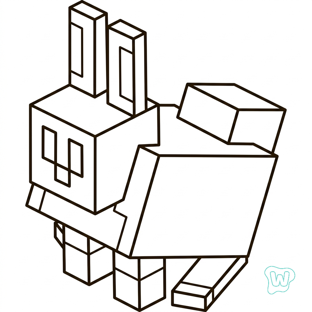 felices páginas para colorear Rabbit Minecraft