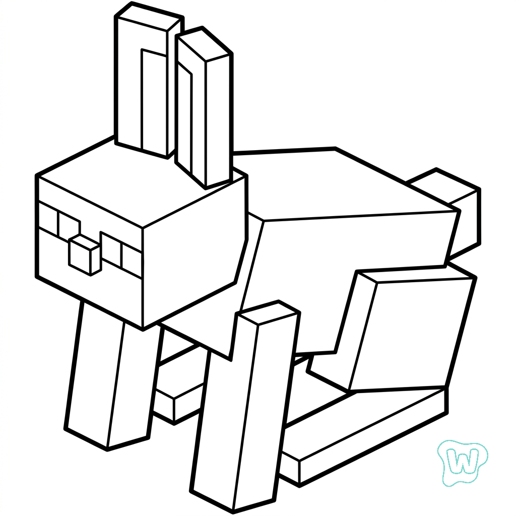 Rabbit Minecraft páginas para colorear gratis