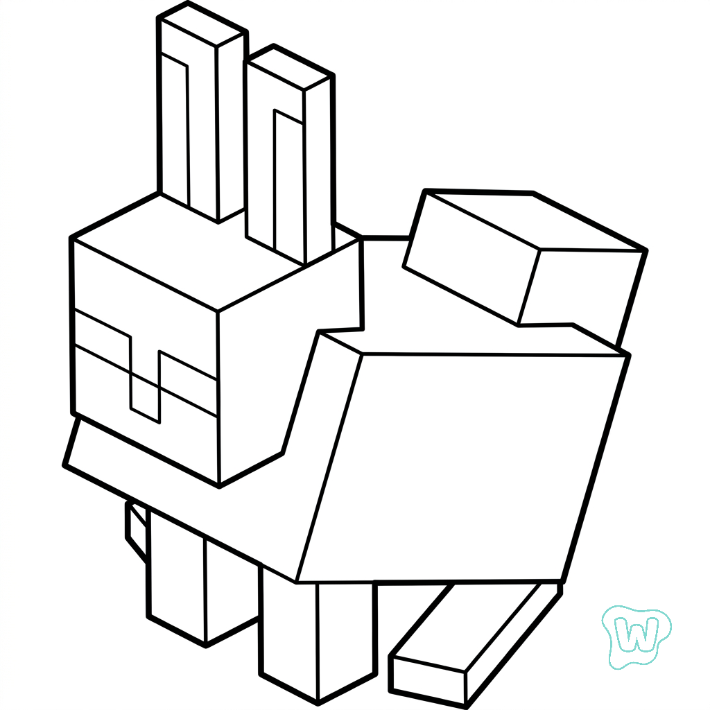Rabbit Minecraft dibujos para colorear