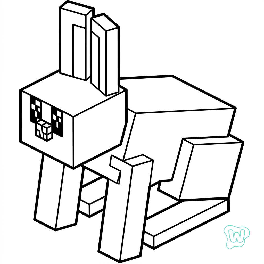 dibujos para colorear grinch Rabbit Minecraft 1