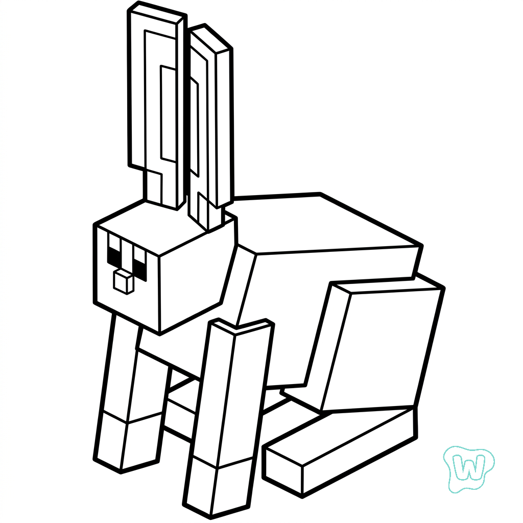Rabbit Minecraft colorear y Imprimir PDF