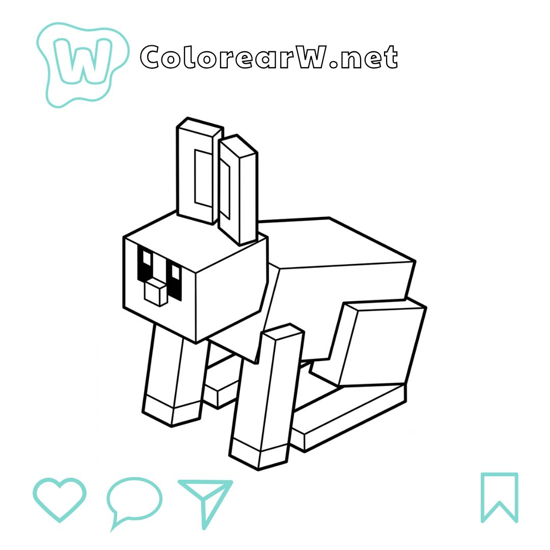 Rabbit Minecraft para colorear (PDF para imprimir gratis) thumbnail